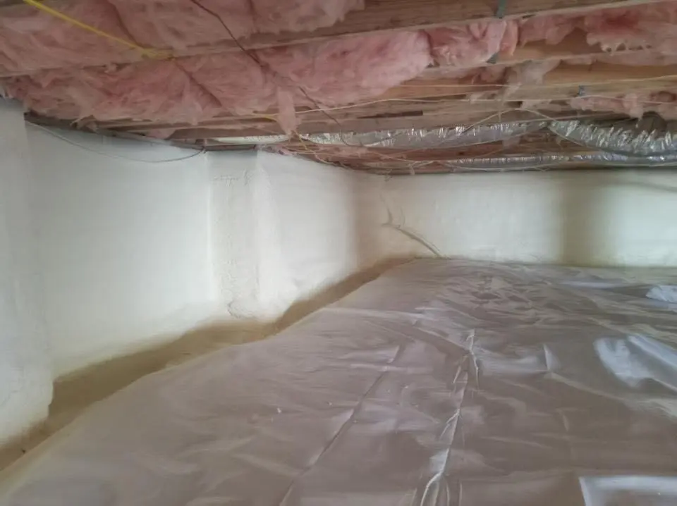 Crawl space encapsulation with closed-cell spray foam for Roof Waterproofing in Lexington
